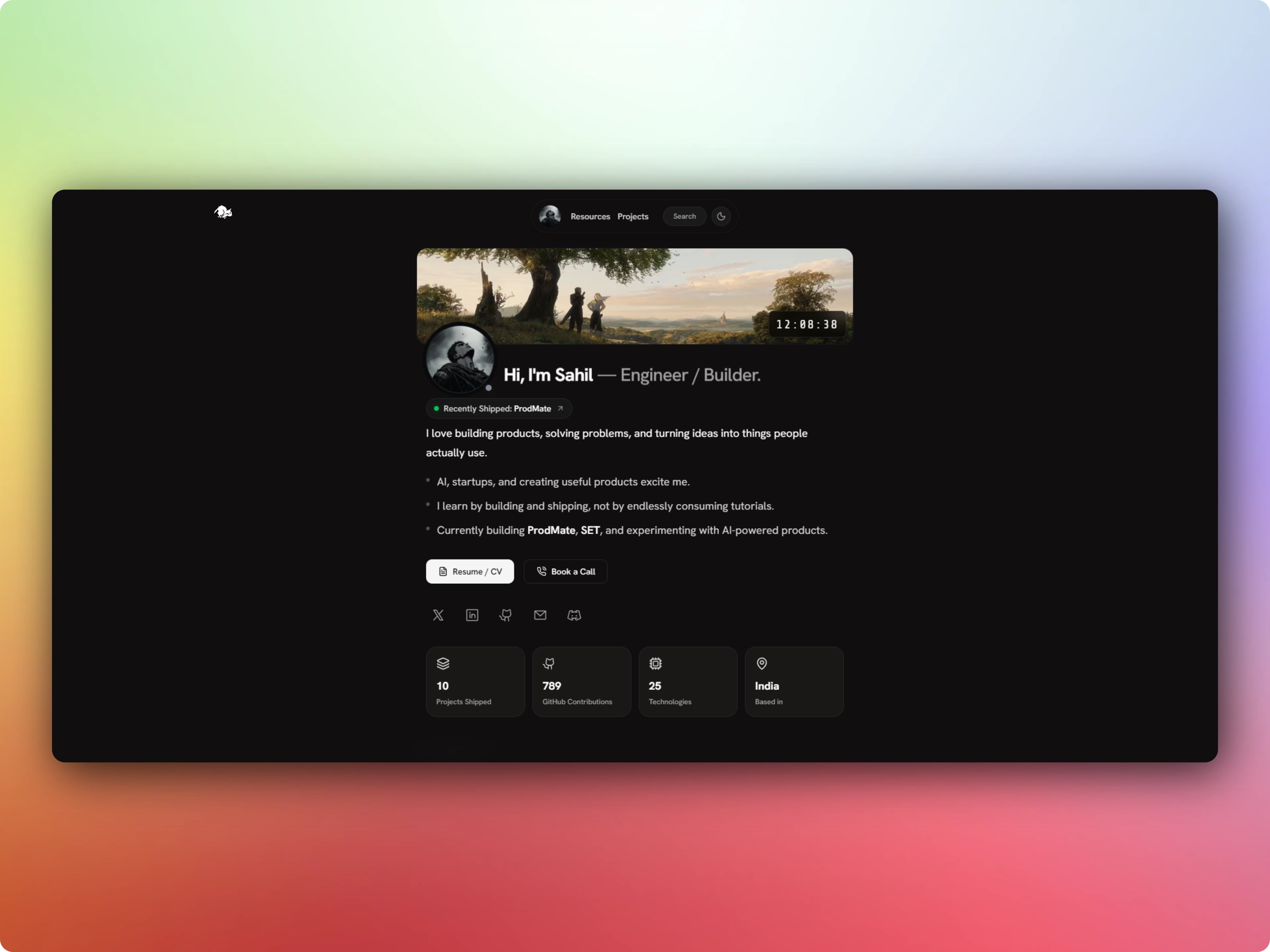 Sahil Mishra Portfolio – Personal Portfolio Website mockup